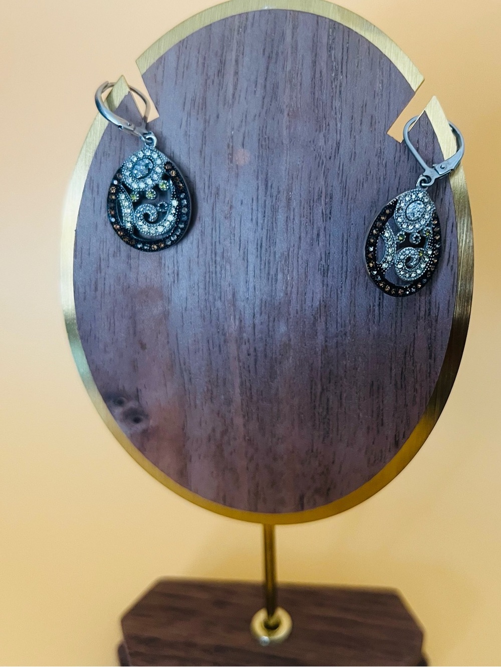 Stainless steel multicolor marcasite earrings